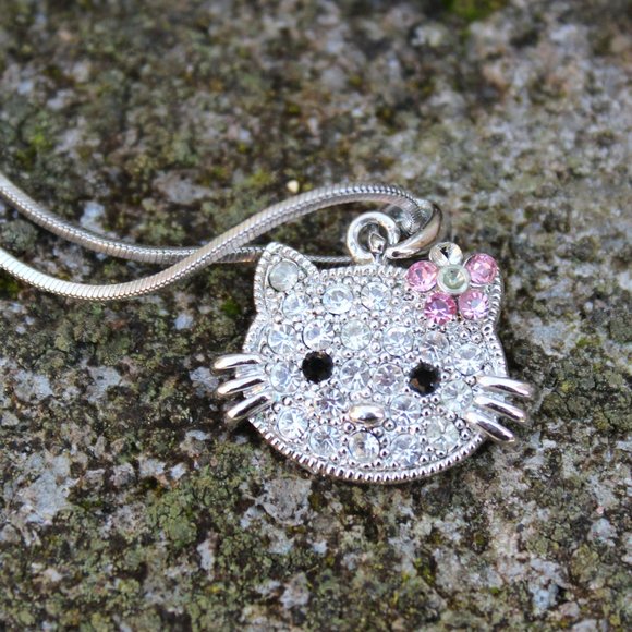Jewelry | 525 Silver Hello Kitty Face Necklace | Poshmark